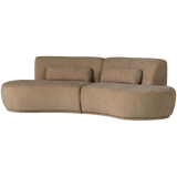 BATAVIER HALF RONDE BANK 4-ZITS VELVET LICHTBRUIN MELANGE