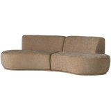 BATAVIER HALF RONDE BANK 4-ZITS VELVET LICHTBRUIN MELANGE