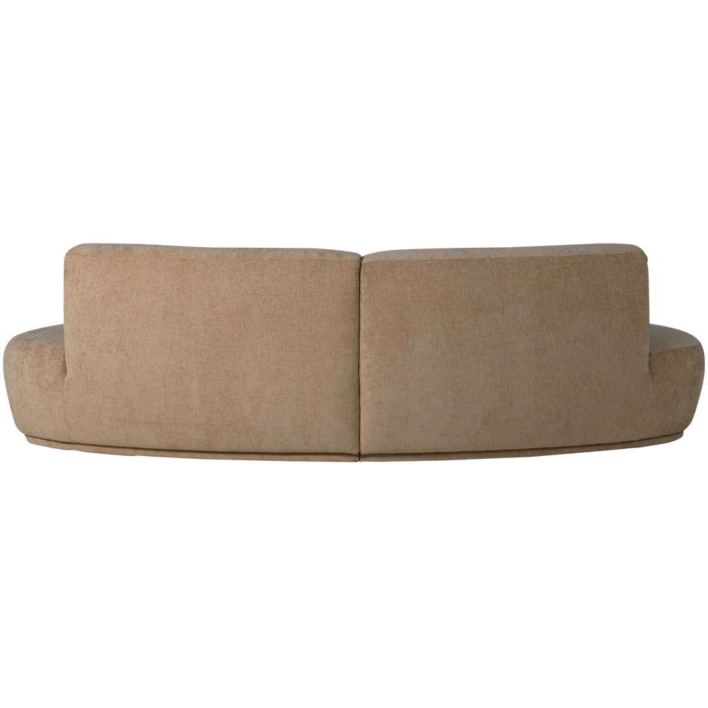 BATAVIER HALF RONDE BANK 4-ZITS VELVET LICHTBRUIN MELANGE