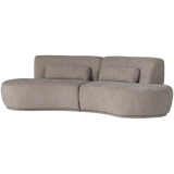 BATAVIER HALF RONDE BANK 4-ZITS VELVET ZAND MELANGE