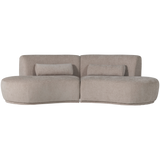 BATAVIER HALF RONDE BANK 4-ZITS VELVET ZAND MELANGE