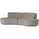 BATAVIER HALF RONDE BANK 4-ZITS VELVET ZAND MELANGE