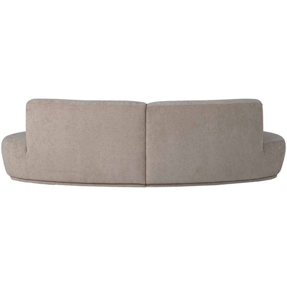 BATAVIER HALF RONDE BANK 4-ZITS VELVET ZAND MELANGE