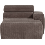 NOVI CHAISE LONGUE ELEMENT ARM RECHTS RIBSTOF GRIJSBRUIN