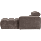 NOVI CHAISE LONGUE ELEMENT ARM RECHTS RIBSTOF GRIJSBRUIN