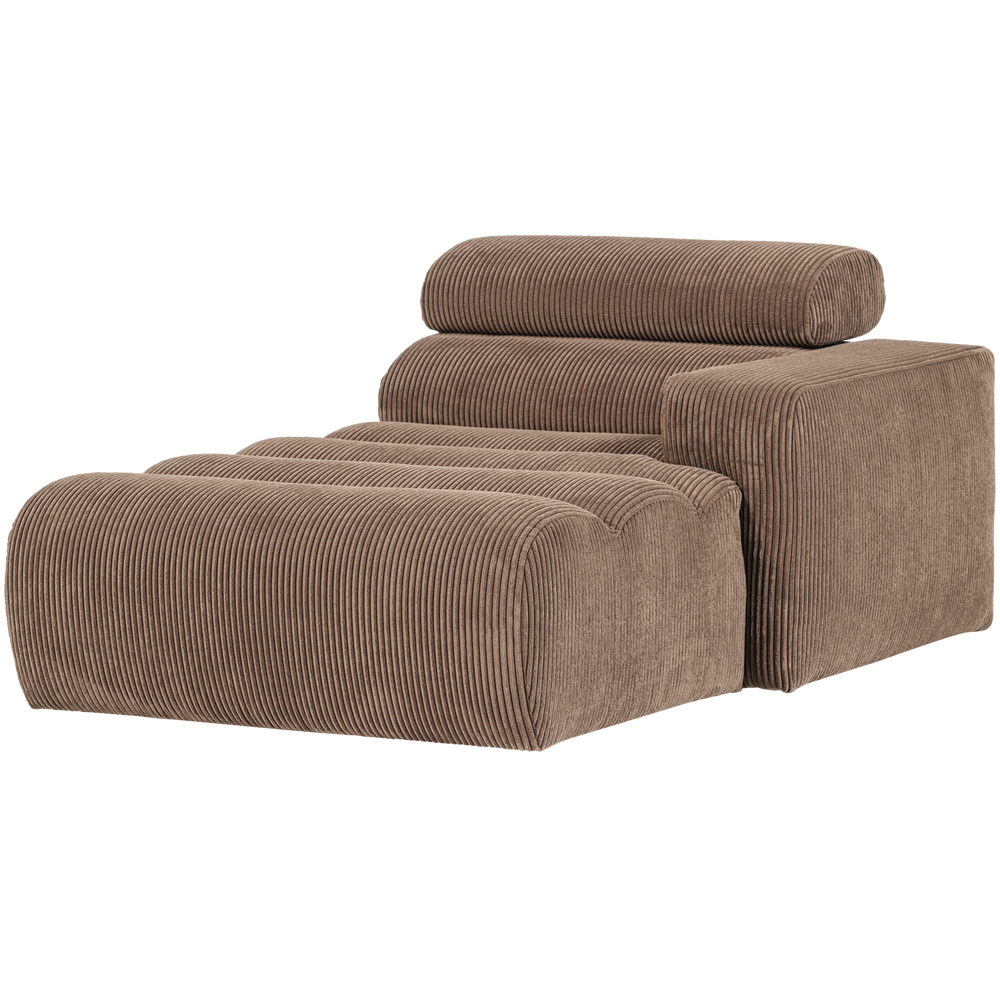 NOVI CHAISE LONGUE ELEMENT ARM RECHTS RIBSTOF TAUPE