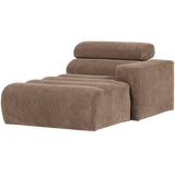 NOVI CHAISE LONGUE ELEMENT ARM RECHTS RIBSTOF TAUPE