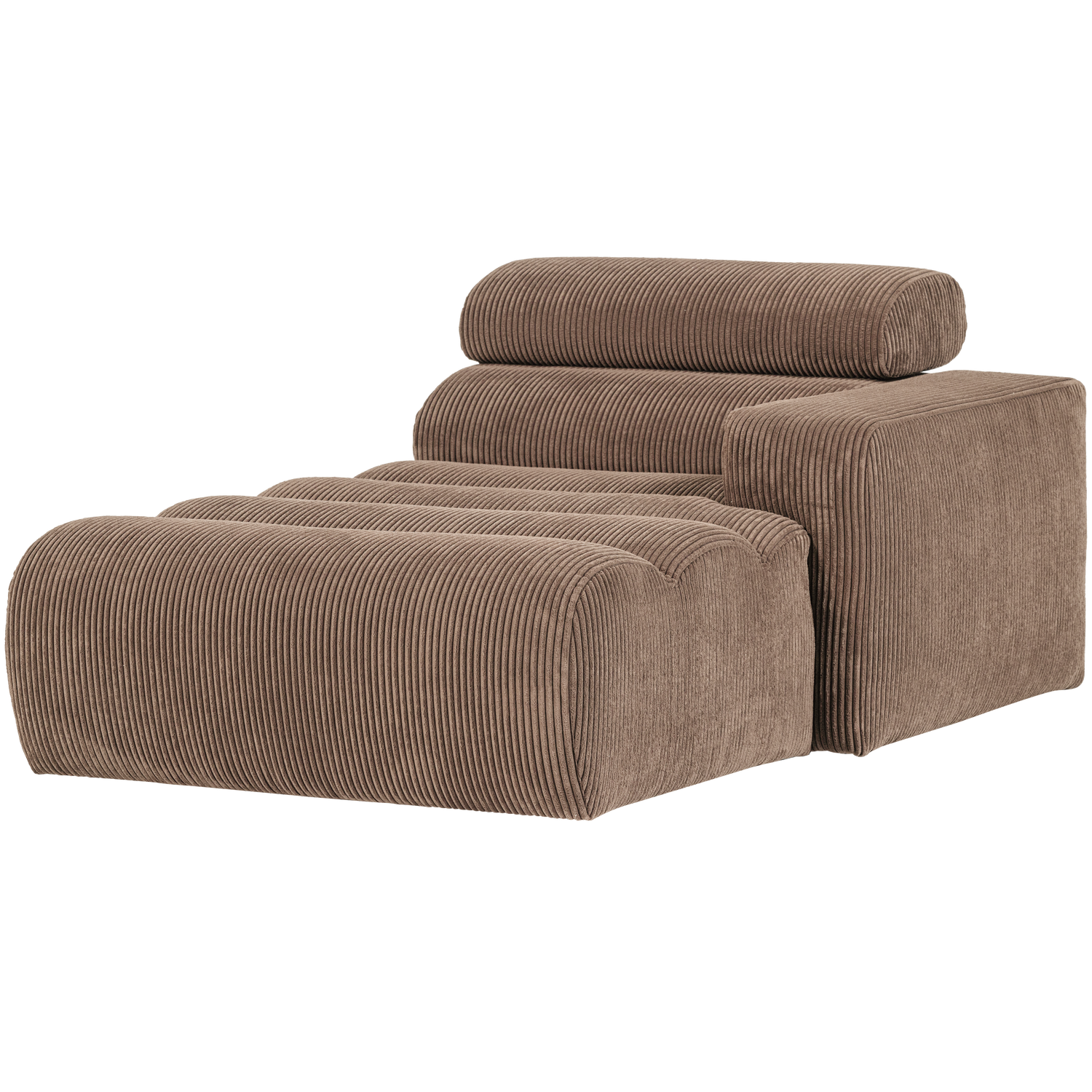 NOVI CHAISE LONGUE ELEMENT ARM RECHTS RIBSTOF TAUPE