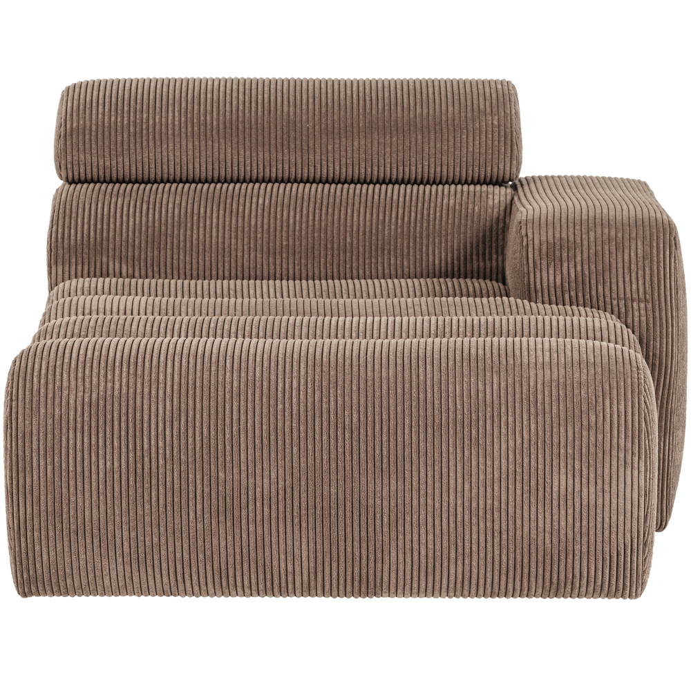 NOVI CHAISE LONGUE ELEMENT ARM RECHTS RIBSTOF TAUPE