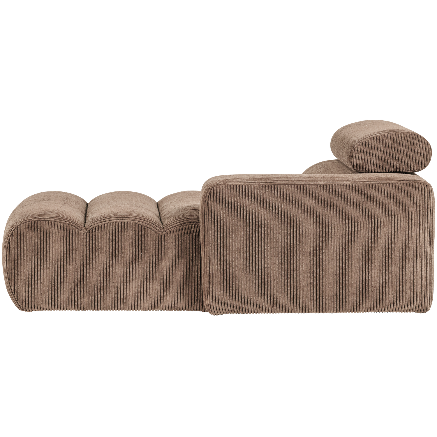 NOVI CHAISE LONGUE ELEMENT ARM RECHTS RIBSTOF TAUPE