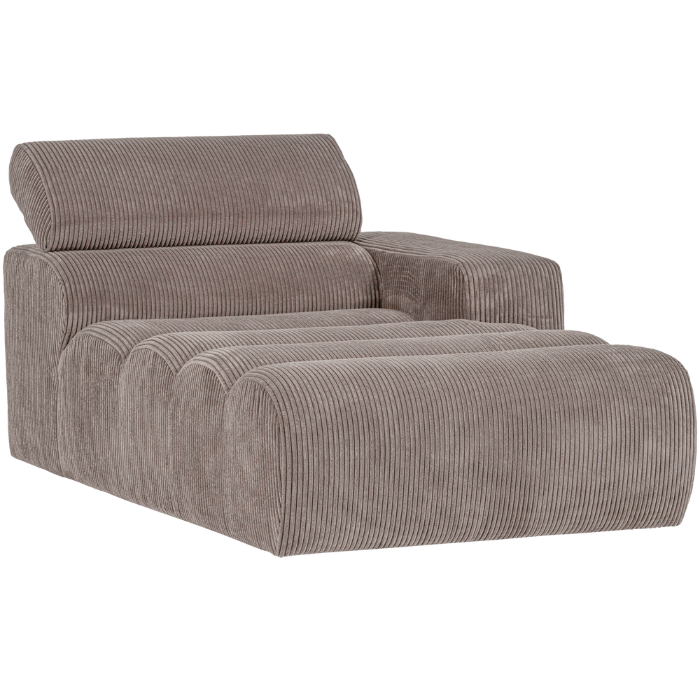 NOVI CHAISE LONGUE ELEMENT ARM RECHTS RIBSTOF ZAND