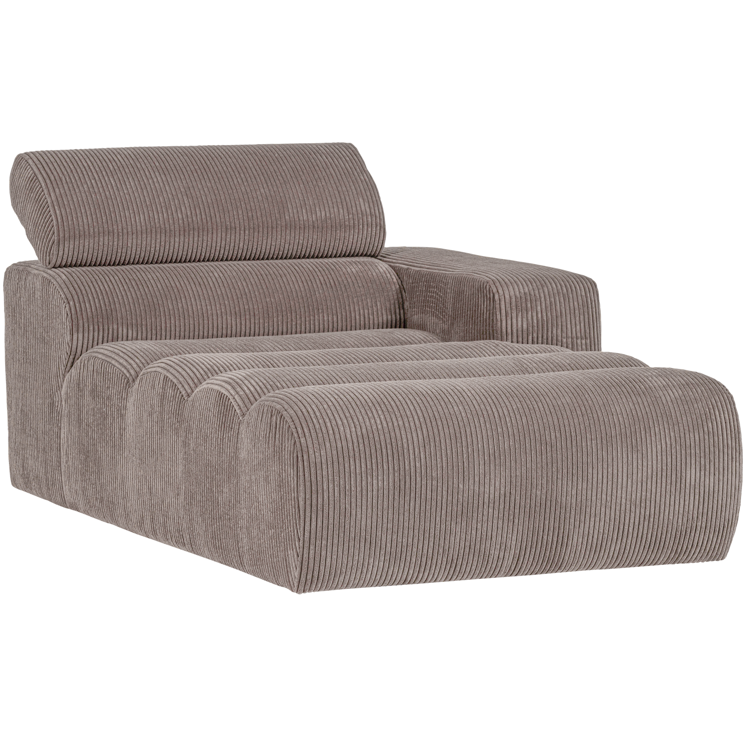 NOVI CHAISE LONGUE ELEMENT ARM RECHTS RIBSTOF ZAND