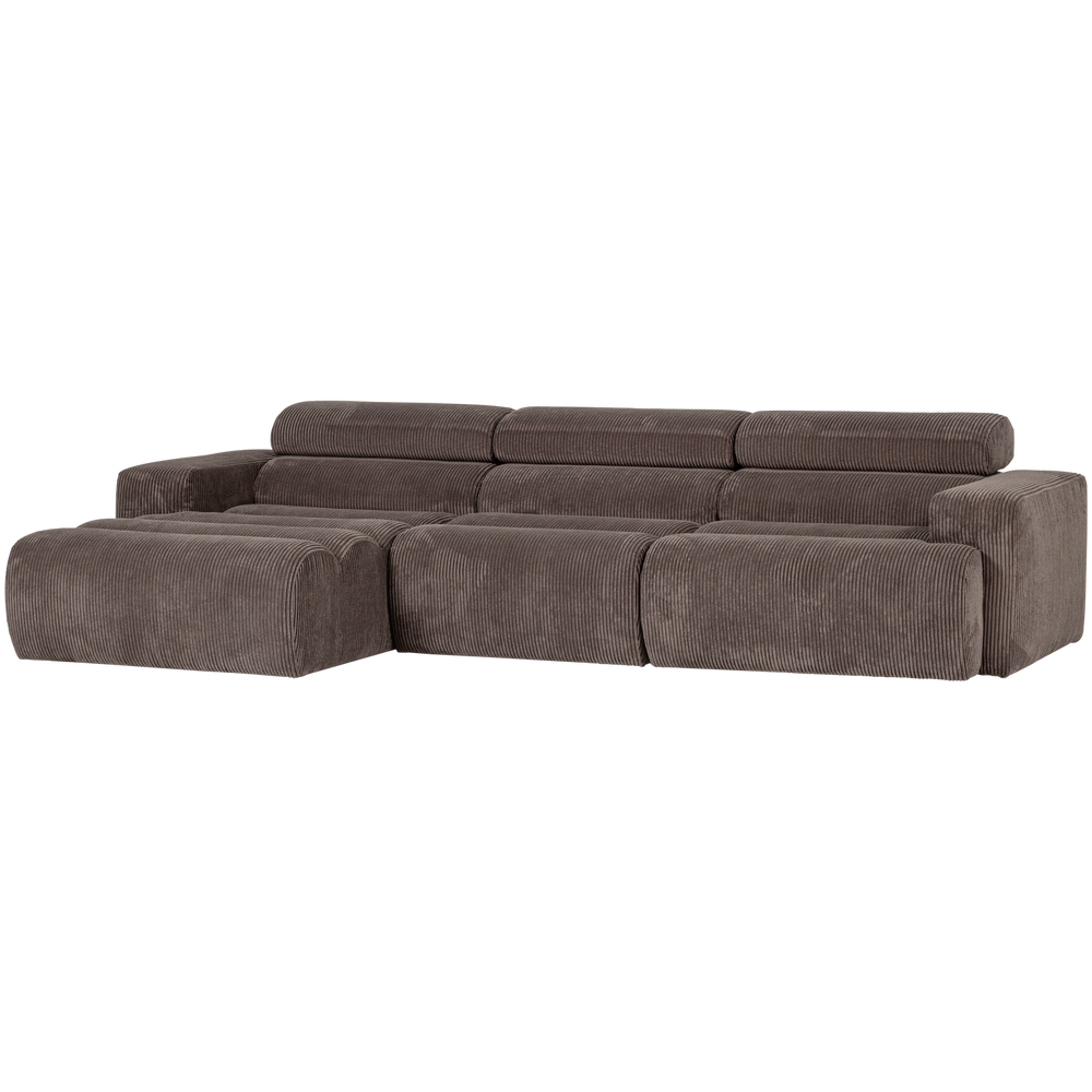 NOVI CHAISE LONGUE BANK LINKS RIBSTOF GRIJSBRUIN