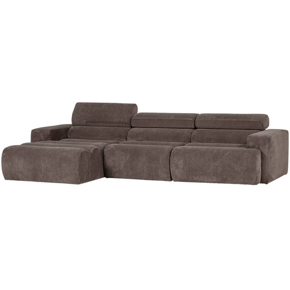 NOVI CHAISE LONGUE BANK LINKS RIBSTOF GRIJSBRUIN