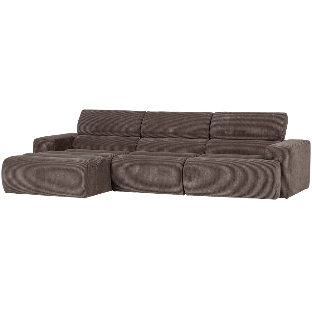 NOVI CHAISE LONGUE BANK LINKS RIBSTOF GRIJSBRUIN
