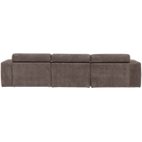 NOVI CHAISE LONGUE BANK LINKS RIBSTOF GRIJSBRUIN