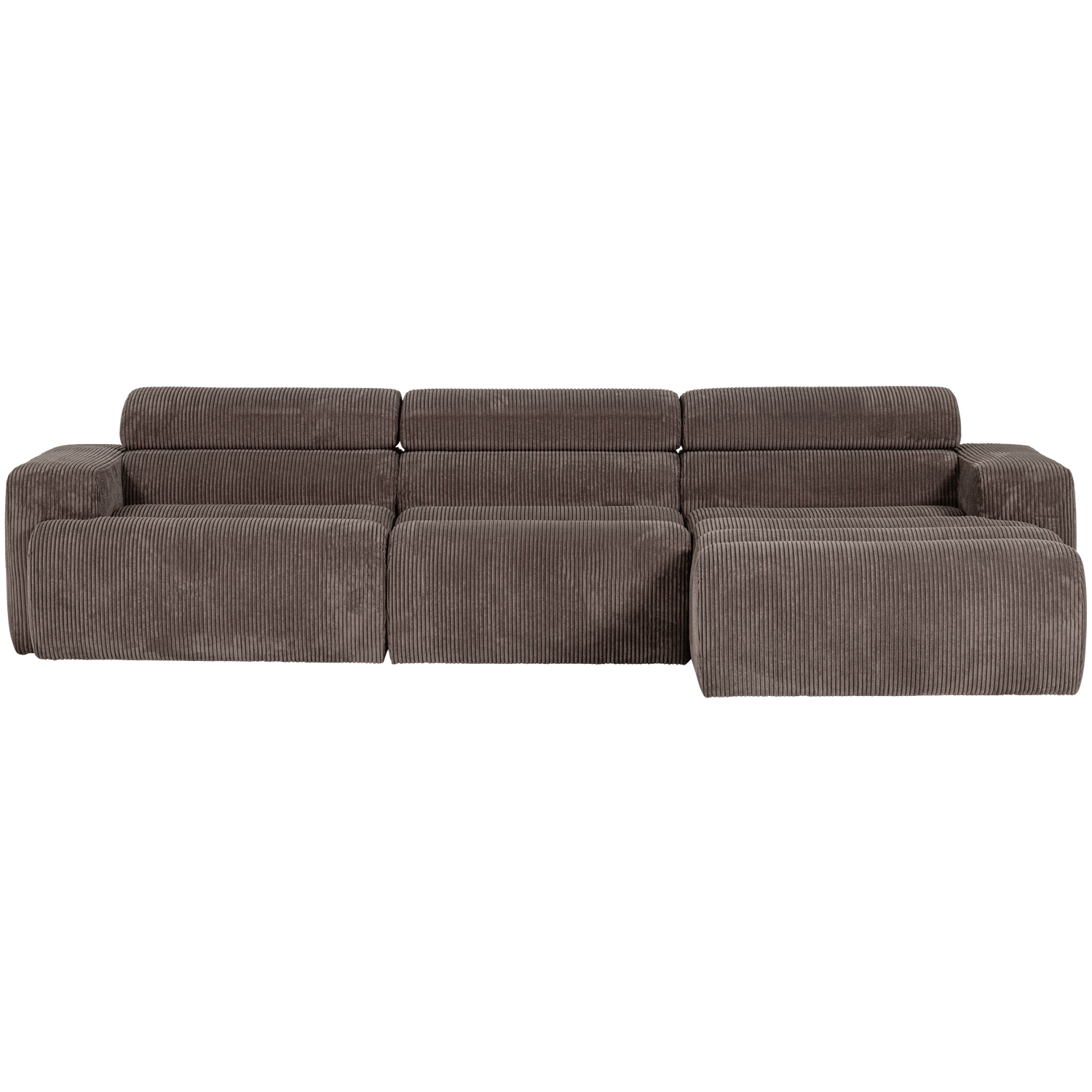 NOVI CHAISE LONGUE BANK RECHTS RIBSTOF GRIJSBRUIN