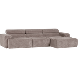 NOVI CHAISE LONGUE BANK RECHTS RIBSTOF ZAND