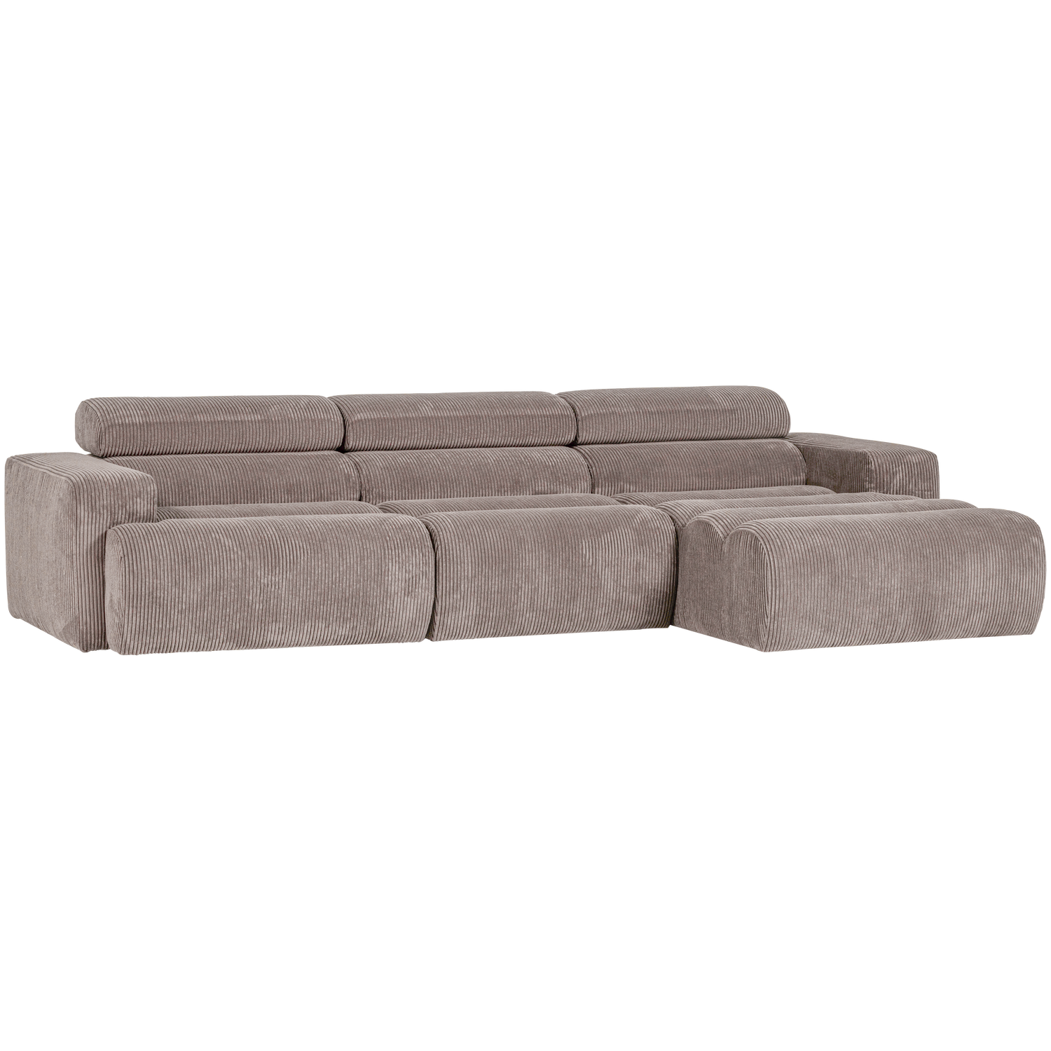 NOVI CHAISE LONGUE BANK RECHTS RIBSTOF ZAND