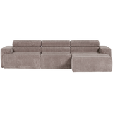 NOVI CHAISE LONGUE BANK RECHTS RIBSTOF ZAND