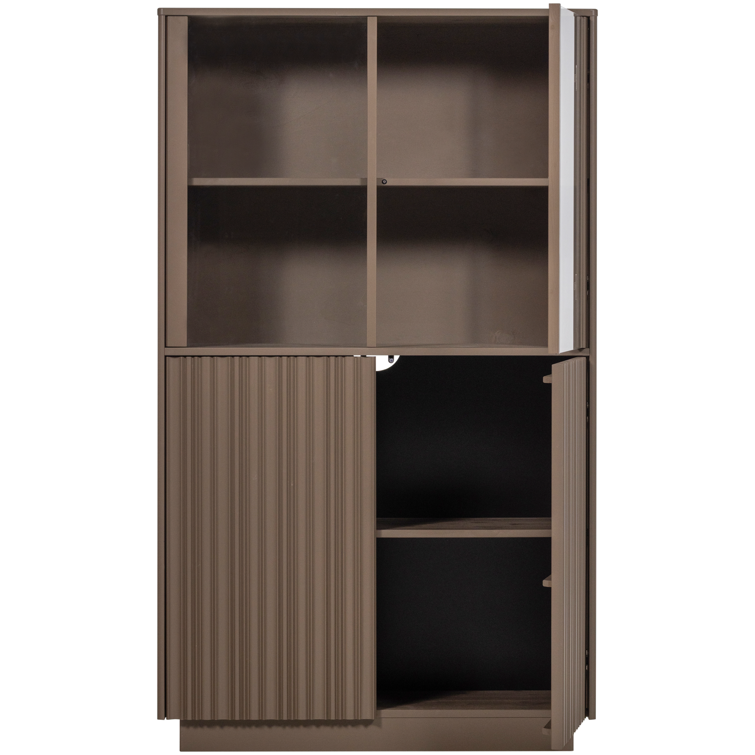 NOVA LAGE VITRINEKAST GRENEN TRUFFEL BRUIN [fsc]