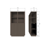 NOVA LAGE VITRINEKAST GRENEN TRUFFEL BRUIN [fsc]