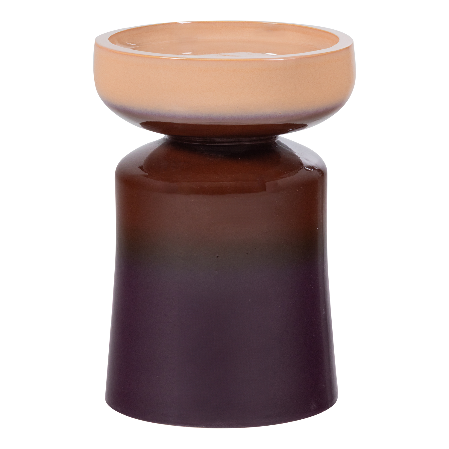 TUMO DECORATIEVE BIJZETTAFEL O35x44 CM KERAMIEK PAARS/BRUIN