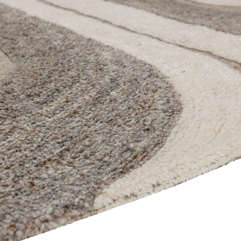 MORO VLOERKLEED WOL/KATOEN GRIJSWIT 170x240 CM