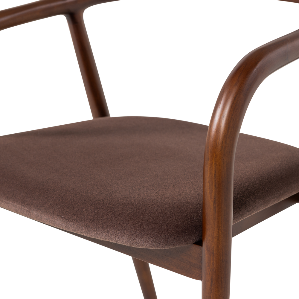 BRAN EETKAMERSTOEL BEUKENHOUT VELVET BRUIN [fsc]