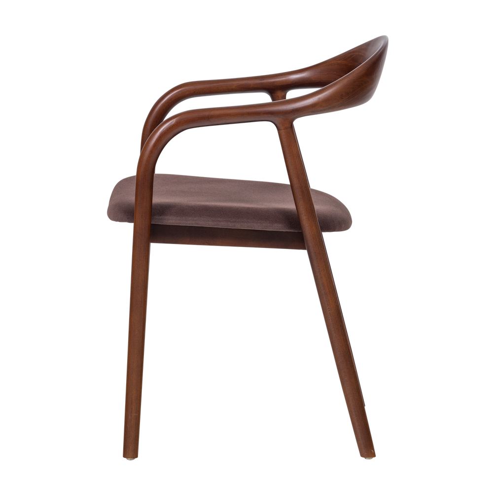 BRAN EETKAMERSTOEL BEUKENHOUT VELVET BRUIN [fsc]