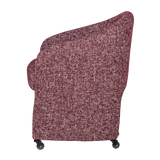 CORDO EETKAMERSTOEL MET WIELEN MELANGE BORDEAUXROOD [fsc]