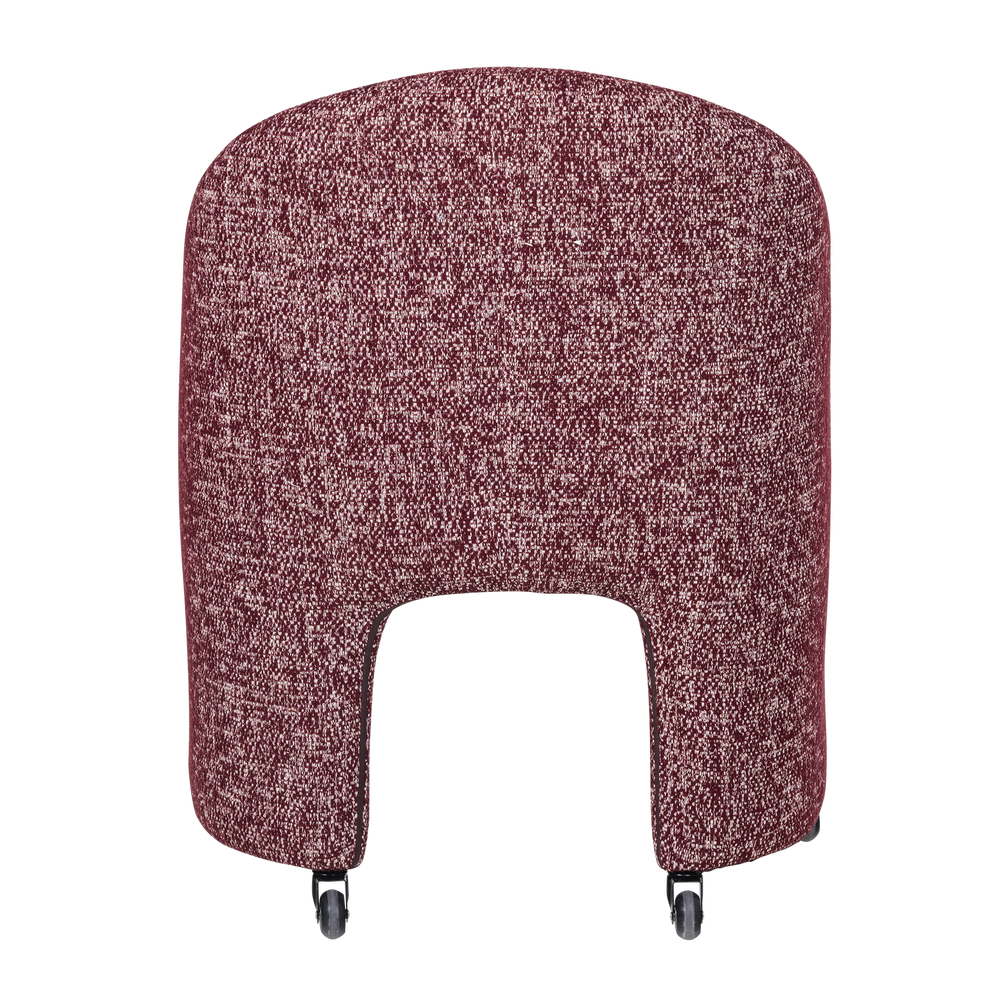 CORDO EETKAMERSTOEL MET WIELEN MELANGE BORDEAUXROOD [fsc]