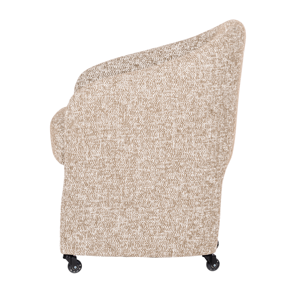 CORDO EETKAMERSTOEL MET WIELEN MELANGE NATUREL [fsc]