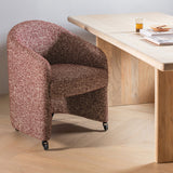 CORDO EETKAMERSTOEL MET WIELEN MELANGE ROESTBRUIN [fsc]