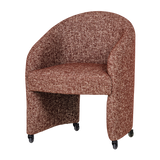 CORDO EETKAMERSTOEL MET WIELEN MELANGE ROESTBRUIN [fsc]