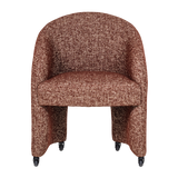 CORDO EETKAMERSTOEL MET WIELEN MELANGE ROESTBRUIN [fsc]