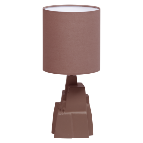 BRUNE TAFELLAMP METAAL HOOGGLANS OUDROZE