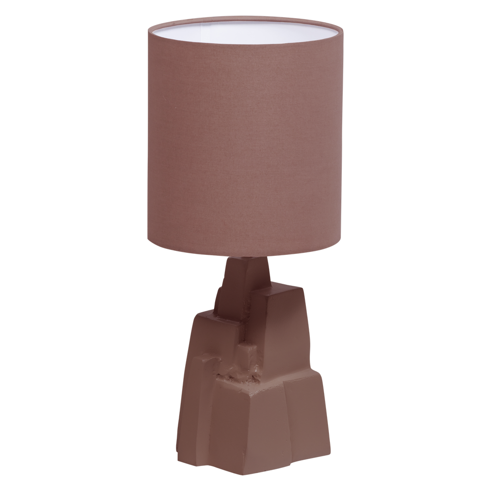 BRUNE TAFELLAMP METAAL HOOGGLANS OUDROZE