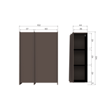 BROCK 2-DEURS KAST ESSEN FINEER MIDDENBRUIN [fsc]