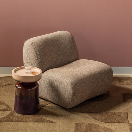 TUMO DECORATIEVE BIJZETTAFEL O35x44 CM KERAMIEK PAARS/BRUIN