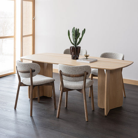 UDAR EETKAMERSTOEL NATUREL MET HOUTEN FRAME BRUIN