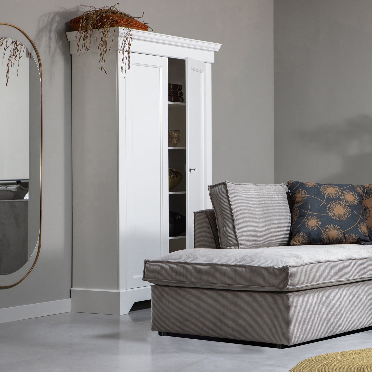 SANOU PASSPIEGEL OVAAL XL ANTIQUE BRASS 168x60