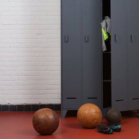 STIJN HOOG 2-DEURS LOCKERKAST STEEL GREY [fsc]