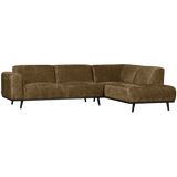 STATEMENT HOEKBANK RECHTS STRUCTURE VELVET BRASS