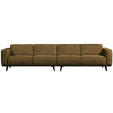 STATEMENT XL 4-ZITS BANK 372 CM STRUCTURE VELVET BRASS