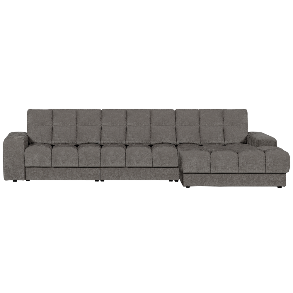 SECOND DATE CHAISE LONGUE RECHTS VELVET GRIJS