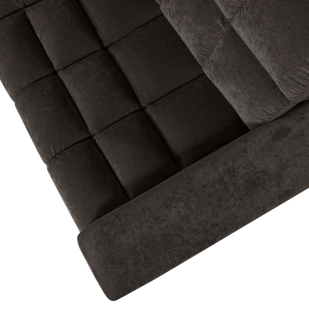 SECOND DATE HOEKBANK LINKS VELVET ANTRACIET