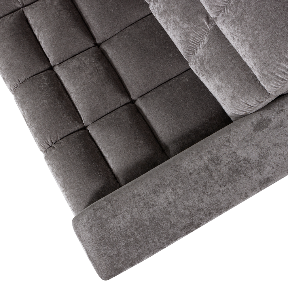 SECOND DATE HOEKBANK LINKS VELVET GRIJS