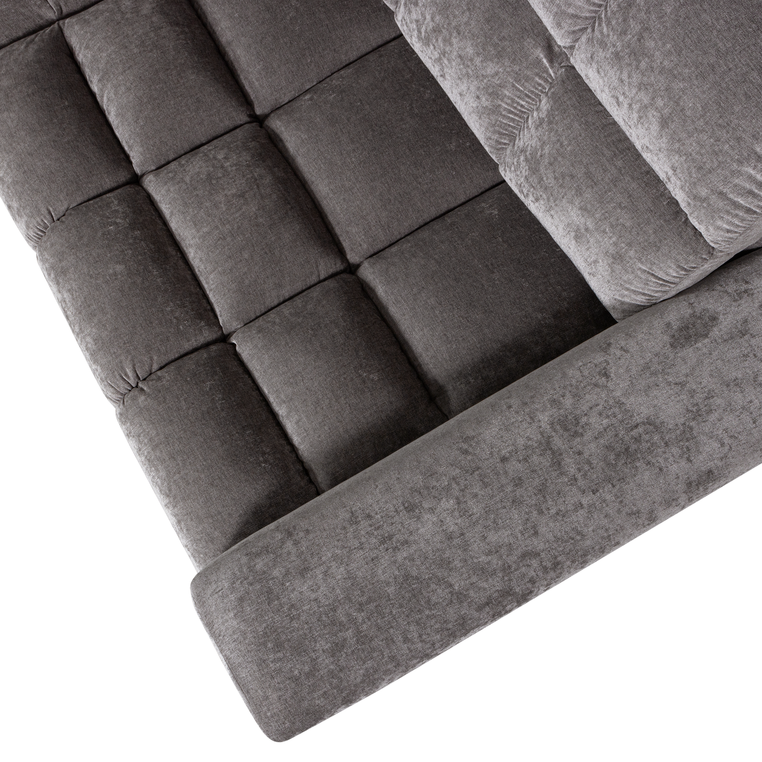 SECOND DATE HOEKBANK LINKS VELVET GRIJS