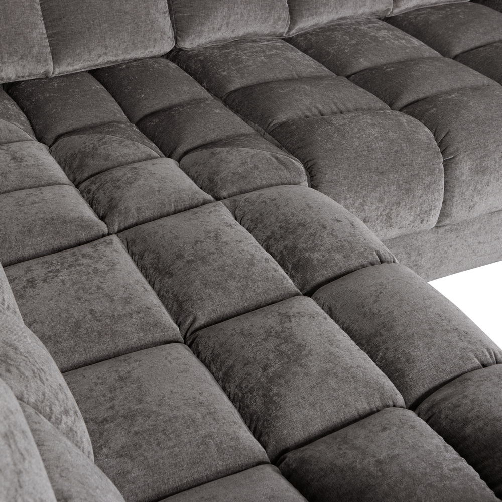 SECOND DATE HOEKBANK LINKS VELVET GRIJS